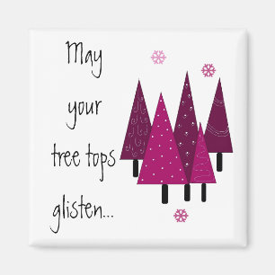Whimsical  Purple Christmas Trees Magnet