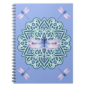 Whimsical Purple Elegant Dragonfly Mandala Notebook