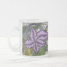 Whimsical Purple Leaf Flower Zentangle Pattern Fro