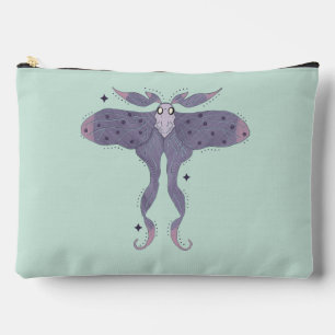 Whimsical Purple Moth with Star Sparkles  Accessory Pouch
