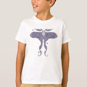 Whimsical Purple Moth with Star Sparkles T-Shirt