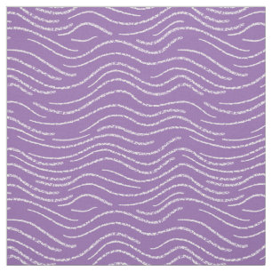 Whimsical Purple White Wavy Striped Scribbles Fabric