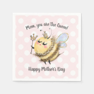 Whimsical Queen Bee Mother's Day Napkin