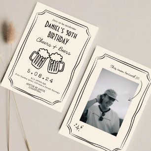 Whimsical Quirky Funky Cheers 30 th Birthday Invitation