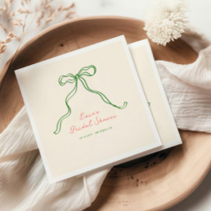 Whimsical Quirky Handwritten Bow Bridal Shower Napkin