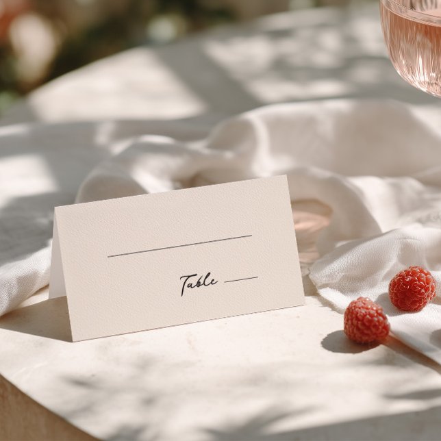 Whimsical Quirky Handwritten Dark Grey Place Card (Creator Uploaded)