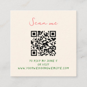 Whimsical Quirky Handwritten Wedding RSVP Enclosure Card