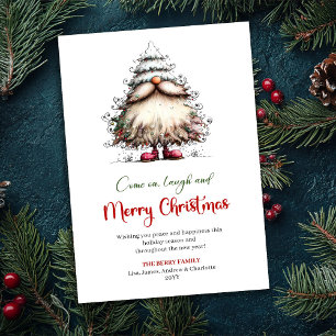 Whimsical Quirky Santa Christmas Greeting Card