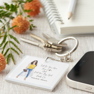 Whimsical Quote "Get Your Big Girl Pants On" Key Ring