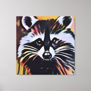 Whimsical Raccoon - A Nature Inspired Design  Canvas Print