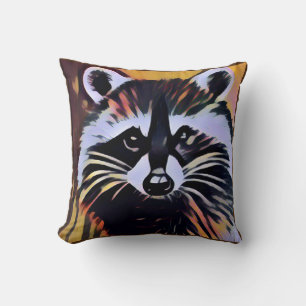 Whimsical Raccoon - A Nature Inspired Design  Cushion