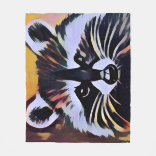 Whimsical Raccoon - A Nature Inspired Design Fleece Blanket