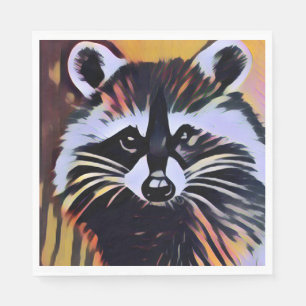 Whimsical Raccoon - A Nature Inspired Design Napkin