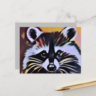 Whimsical Raccoon - A Nature Inspired Design Postcard