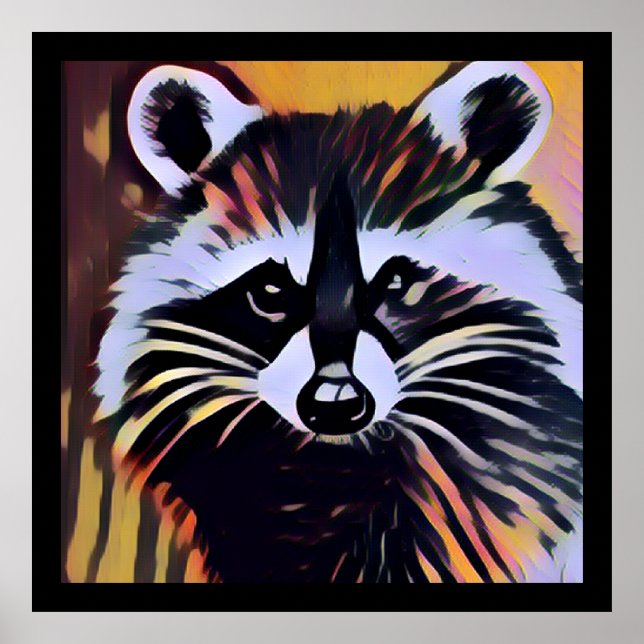 Whimsical Racoon - A Nature Inspired Design  Poster (Front)