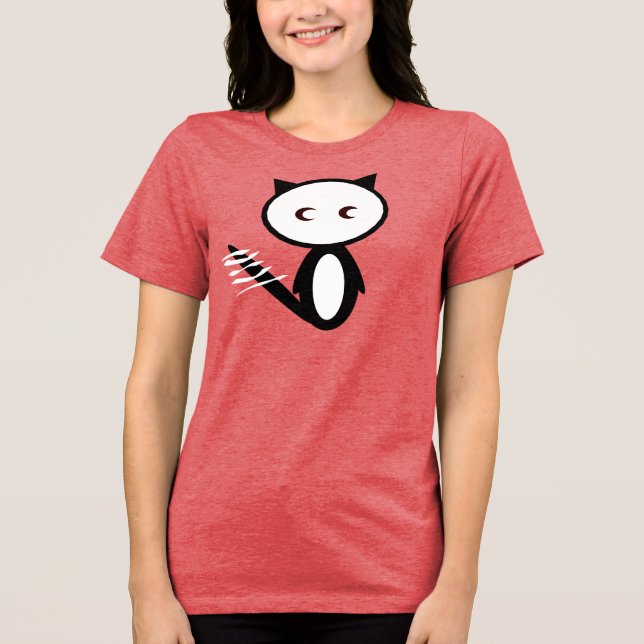Whimsical Racoon Cat (Tanuki) Vector Graphic Tee  (Front)