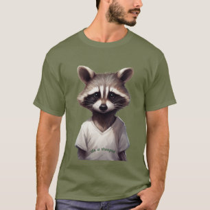 Whimsical Racoon in a funny shirt T-shirt