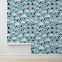 Whimsical Rain Clouds Pattern | Modern Weather