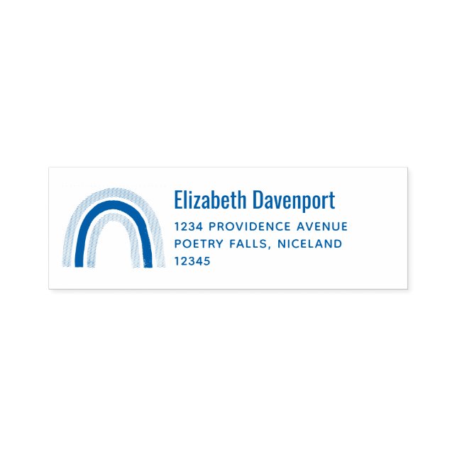 Whimsical Rainbow Boho Design Address Self-inking Stamp (Design)