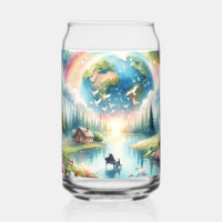 Whimsical Rainbow Earth Fantasy Scene