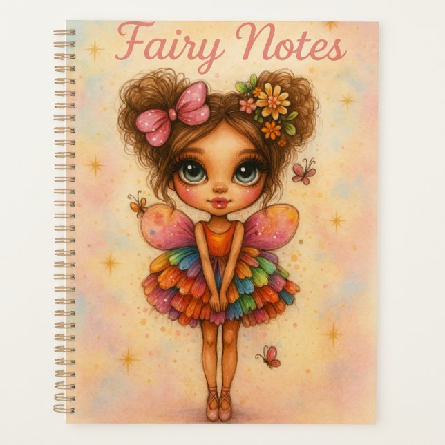 Whimsical Rainbow Fairy Notes Planner (Front)