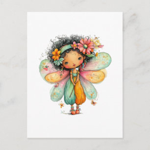Whimsical Rainbow Fairy Postcard