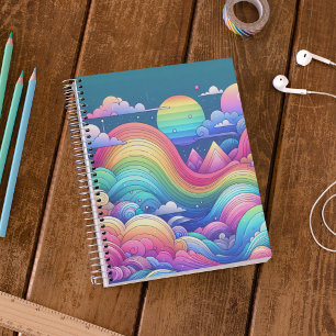 Whimsical Rainbow Fantasy Landscape Notebook