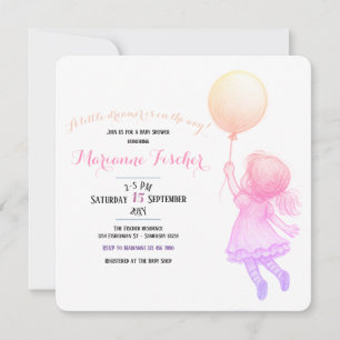 Whimsical Rainbow Girl's Baby Shower Invitation