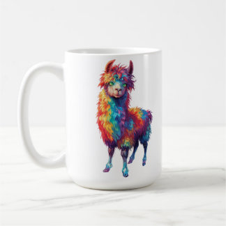Whimsical Rainbow Llama Painting Coffee Mug