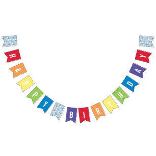 Whimsical Rainbow Multi Coloured Birthday Banner