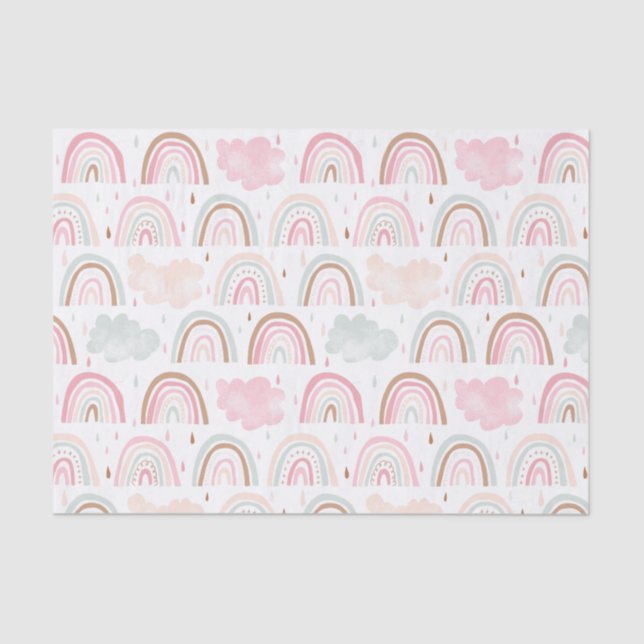 Whimsical Rainbow Pattern Modern Tissue Paper (Front)