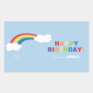 Whimsical Rainbow Personalised Gift Sticker