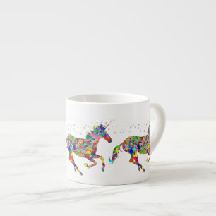 Whimsical Rainbow Unicorns Espresso Mug