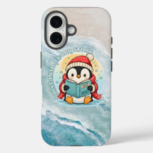 Whimsical Reading Penguin iPhone 16 Tough Armor iPhone 16 Case