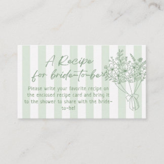 Whimsical Recipe for bride Fresh Off the Market Enclosure Card