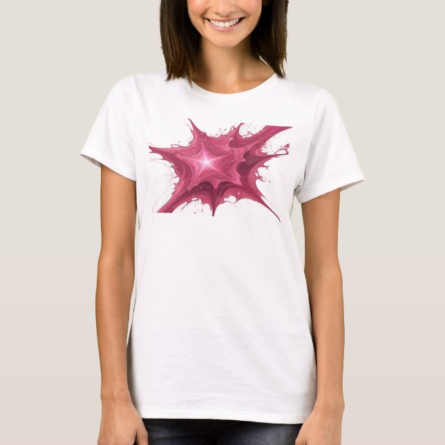 Whimsical Red Abstract Stars Custom Shirt (Front)