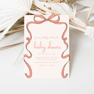 Whimsical Red Baby Shower Invitation