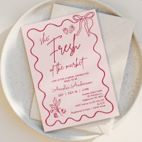 Whimsical Red Fresh Off The Market Bridal Shower