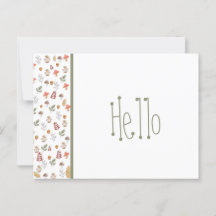 Whimsical Red Green Brown Mushroom and Acorn 