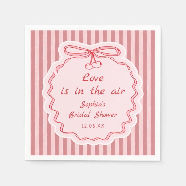 Whimsical Red Happy Galentine's Day Napkin (Front)