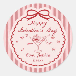 Whimsical Red Happy Galentine's Day Sticker