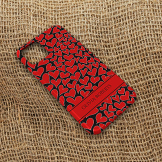 Whimsical Red Hearts Valentine's Day Personalised Case-Mate iPhone 14 Case