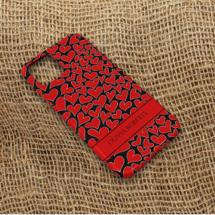 Whimsical Red Hearts Valentine's Day Personalized Case-Mate iPhone 14 Case