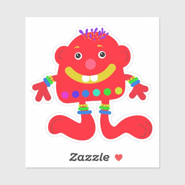 Whimsical Red Monster 4 x 4 (Sheet)