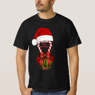 Whimsical  Red  Peppermint Christmas Candy Cane T-Shirt