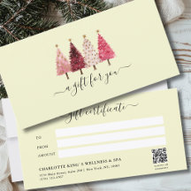 Whimsical Red Pink Lemon QR Code Gift Certificate