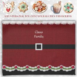Whimsical Red Santa Suit Christmas Kitchen Towel