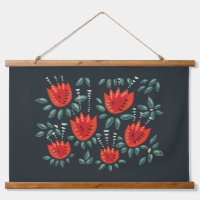 Whimsical Red Tulips Floral Art – Abstract Spring 