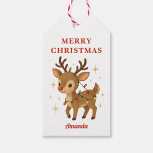 Whimsical Reindeer Christmas Gift Tags