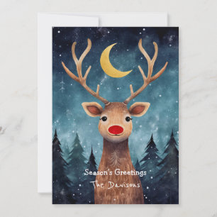 Whimsical Reindeer Holiday Card
